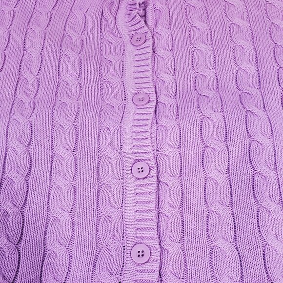 Woman Within Cotton Cable Knit Cardigan Sweater 4X (34/36) - Picture 6 of 8